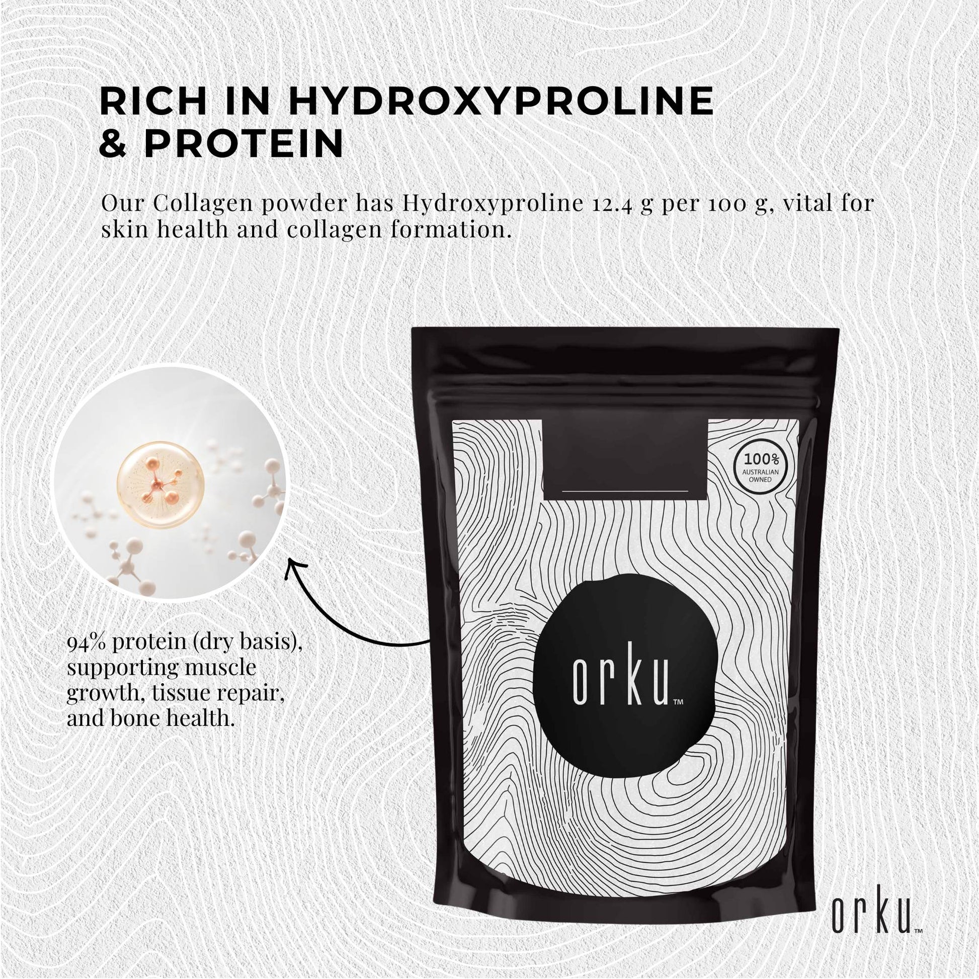 1Kg Collagen Powder - Bovine Hydrolysate Protein Peptide Supplement Unflavoured